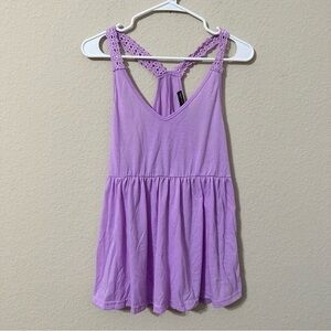 Shein Curve Purple Halter Tank Top Lilac High Waist Plus Size Trendy